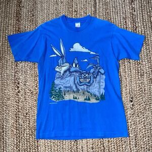 Vintage 1993 Looney Tunes blue Mount Rushmore T-shirt